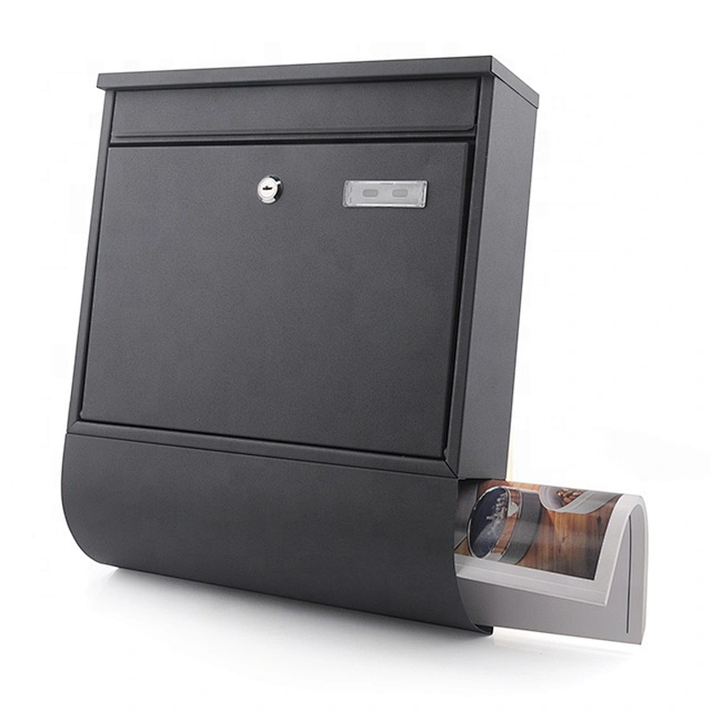 popular  apartment german black  iron with powder coating outdoor smart parcel mailbox