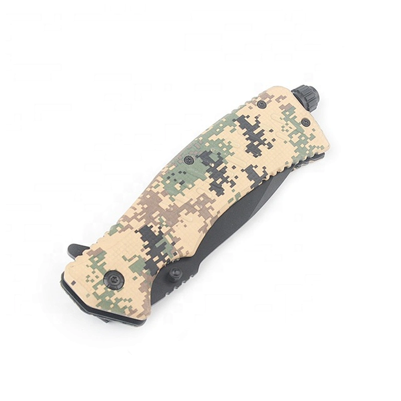Black Coating Multi Purpose Blade Survival Custom Swith Blade Folding Pocket Knife with Fire Starter