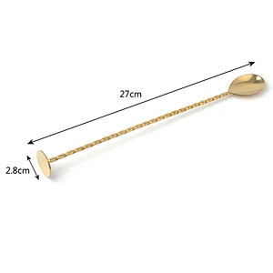 stainless steel bar muddler cocktail gold mixing spoon