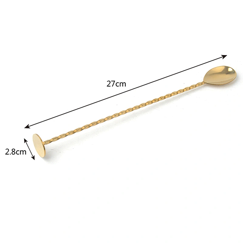 stainless steel bar muddler cocktail gold mixing spoon