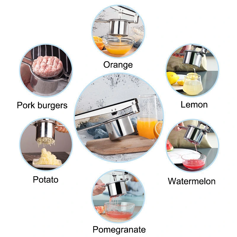 Hot Sale Stainless Steel pomegranate orange juice Lemon watermelon fruit Potato Press Masher Ricer
