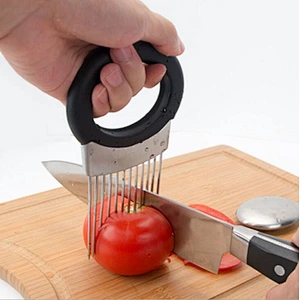 Stainless Steel Vegetable Cutter Meat Slicer Onion Slicing Guide Holder