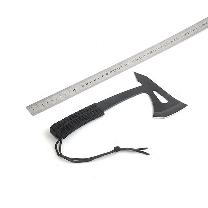 Black Coating Multi Function Stainless Steel Survival Axe Hatchet with Paracord Handle