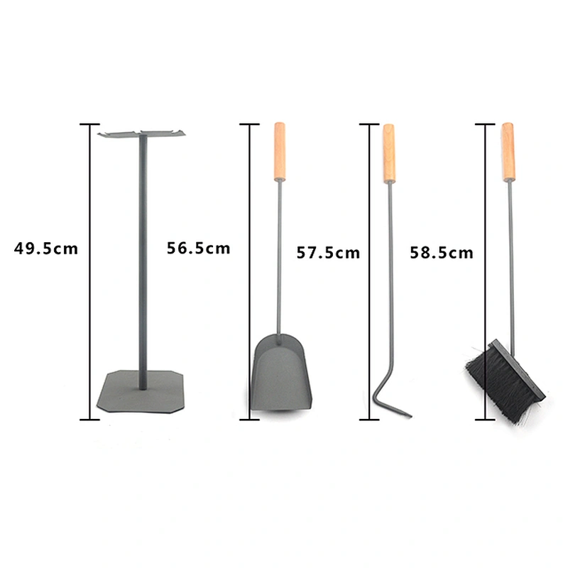 hot sale indoor metal fireplace tool set with wooden handle
