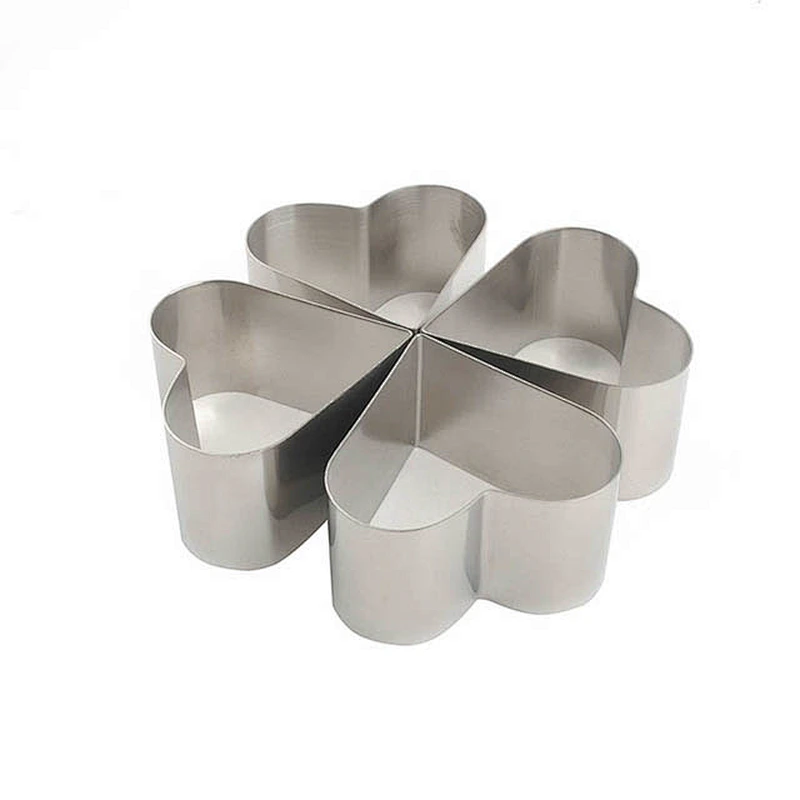 New design hot selling stainless steel heart shape baking tools cake mold cake ring cake mould set of 6pcs
