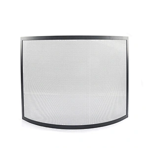 Indoor Fireplace Screen 3 Panel Pewter Wrought Iron Large Screen Outdoor Metal Decorative Mesh Cover Solid Fire Place Fence Leaf