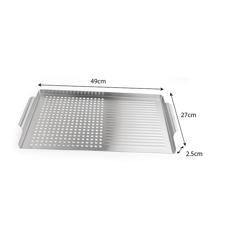 Best seller Stainless steel No-stick Grill Basket,BBQ Pan,Vegetable Grill Basket pan
