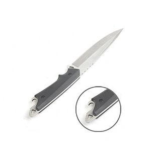 Matt finished Stainless Steel Outdoor Survival Camping Knife with Black Handle