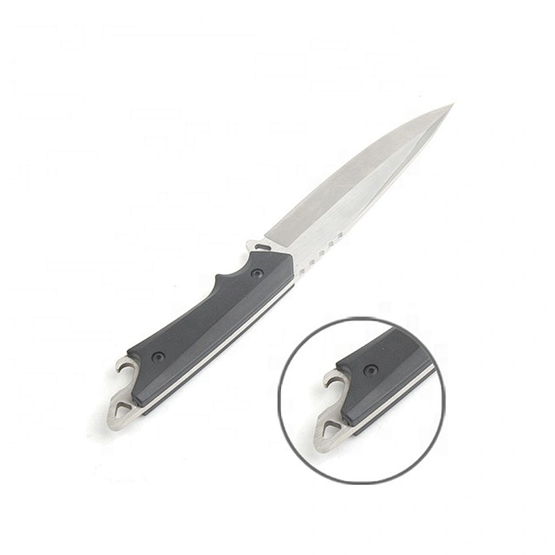 Matt finished Stainless Steel Outdoor Survival Camping Knife with Black Handle