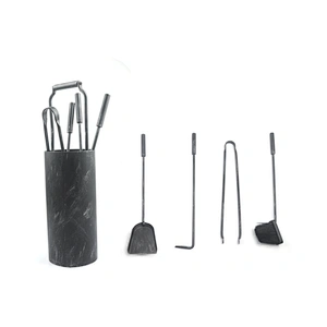 Fireplace accessories  black coating 5pcs modern fireplace tools outdoor for garden