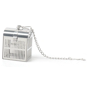 Mini eco-friendly box pattern tea ball strainer stainless steel tea infuser