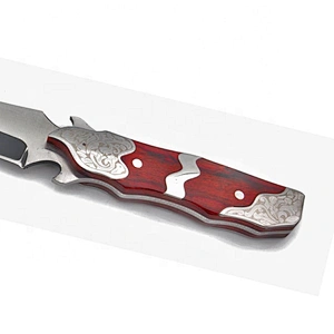 Quality Stainless Steel Outdoor Camping Survival Huntingl Knife with wood handle