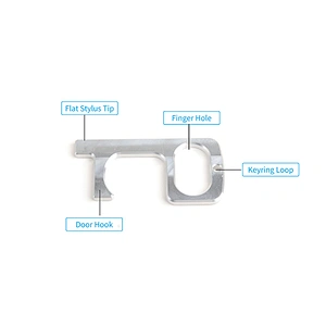Hygiene Antimicrobial Hand Keychain Touchless Door Opener No Touch Key
