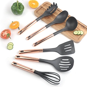 6 Pcs In 1 Set Silicone Kitchen Accessories Cooking Tools Kitchenware Cookware sets with stainless steel Handles