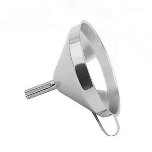 Dia14.5cm high quality stainless steel kitchen oil funnel filter with long neck