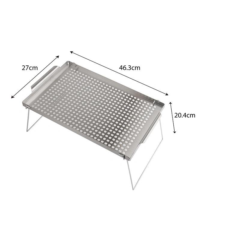 Hot Sales BBQ pan Durable 430 Stainless steel Grill pan,Vegetable Basket Pan