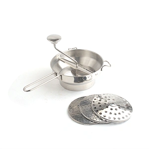 High quality kitchen accessories cheap durable easy clean stainless steel vegetable potato manual food mill with discs