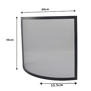 Indoor Fireplace Screen 3 Panel Pewter Wrought Iron Large Screen Outdoor Metal Decorative Mesh Cover Solid Fire Place Fence Leaf