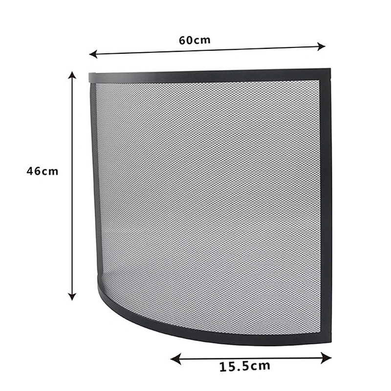 Indoor Fireplace Screen 3 Panel Pewter Wrought Iron Large Screen Outdoor Metal Decorative Mesh Cover Solid Fire Place Fence Leaf