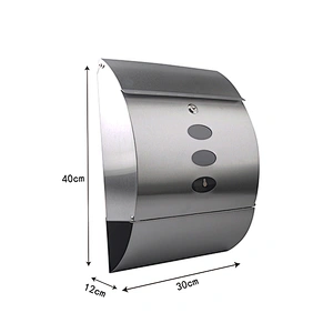 American Stainless Steel Wall Mounted Mailbox Apartment Letter box Outdoor Mailbox with Newspaper Holder