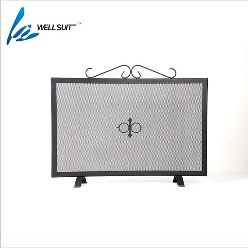 Popular Folding screen painted fireplace screen fire screen With Black Powder Coating