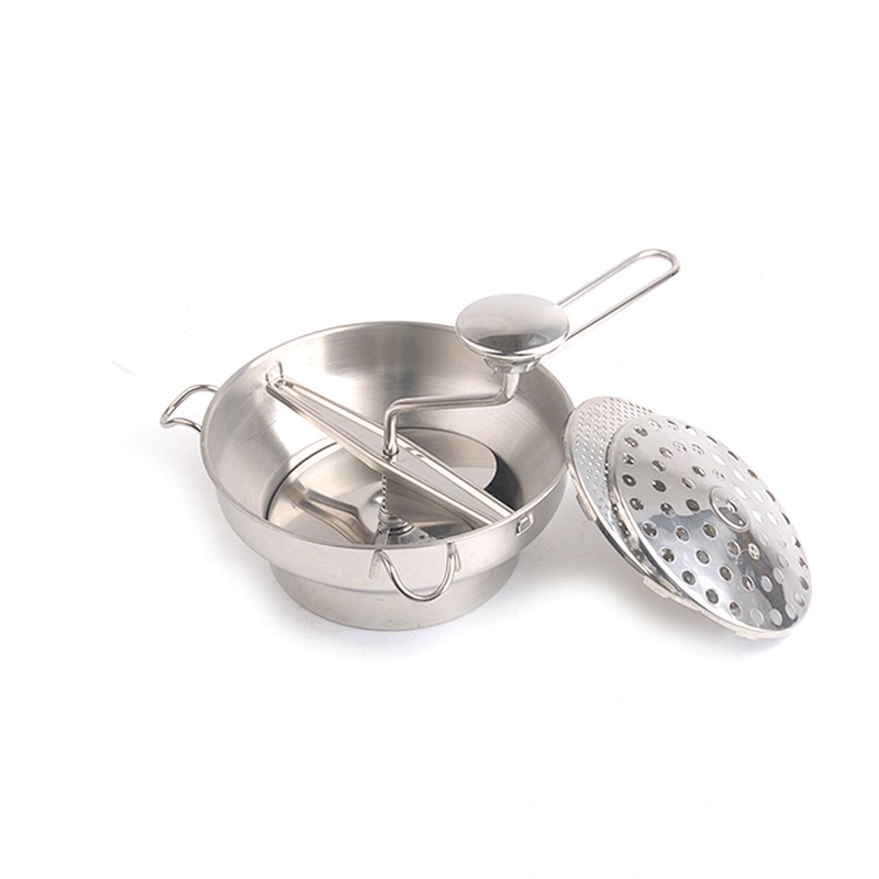 High quality kitchen accessories cheap durable easy clean stainless steel vegetable potato manual food mill with discs