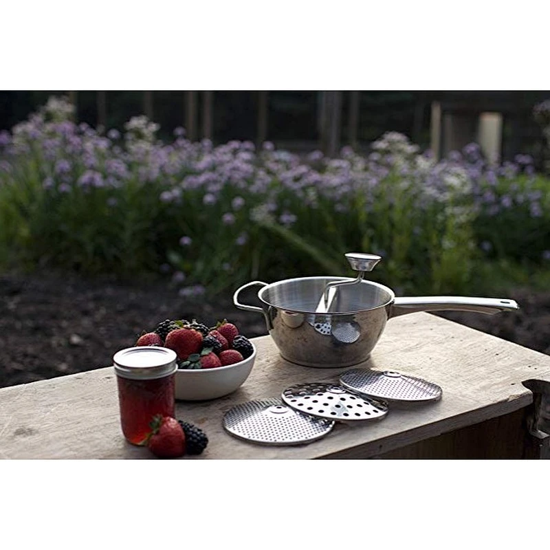 kitchen accessories kitchen gadgets manual stainless steel vegetable food mill with 3pcs blades