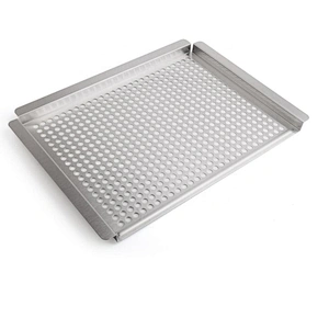 smoke slotted and holes on bbq grill and tray Square grill Topper pan