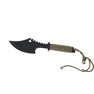 Black painting  Stainless Steel Outdoor Camp Axe Survival Hatchet with Paracord Handle