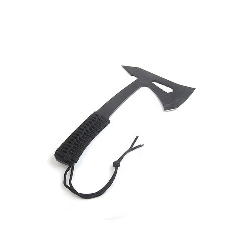 Black Coating Multi Function Stainless Steel Survival Axe Hatchet with Paracord Handle