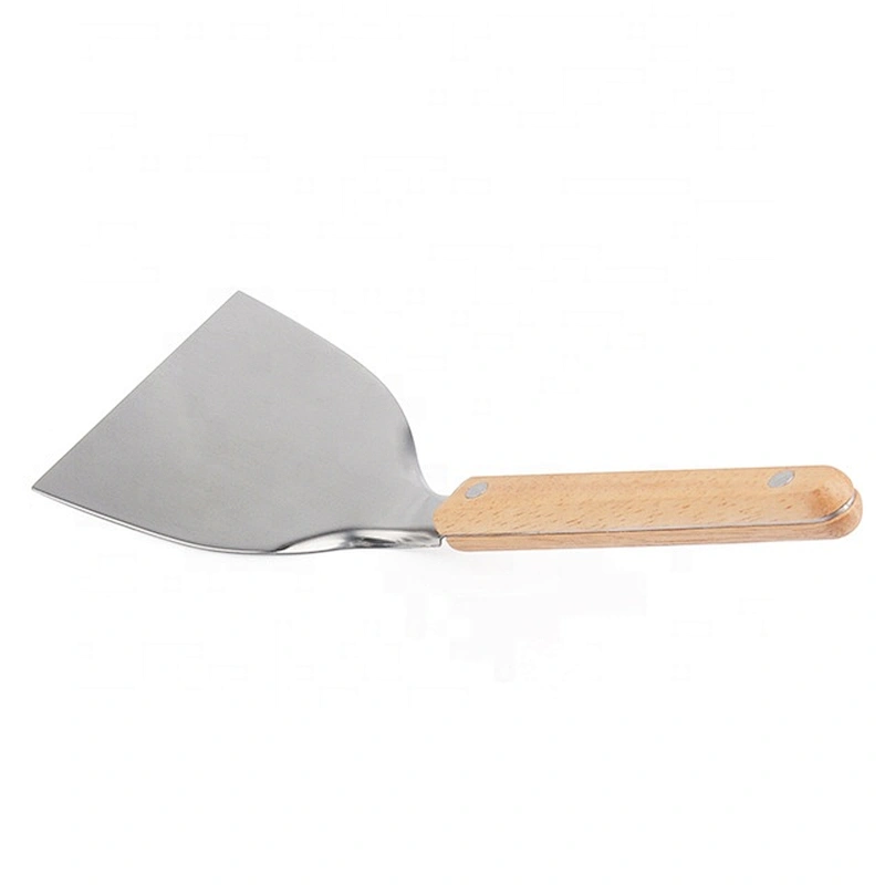 Wooden handle stainless steel kitchen food pizza shovel for sale