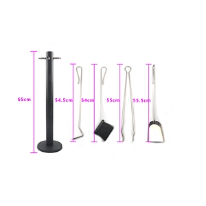 Black coating iron Traditional fireplace accessories 5pcs  fireplace sets