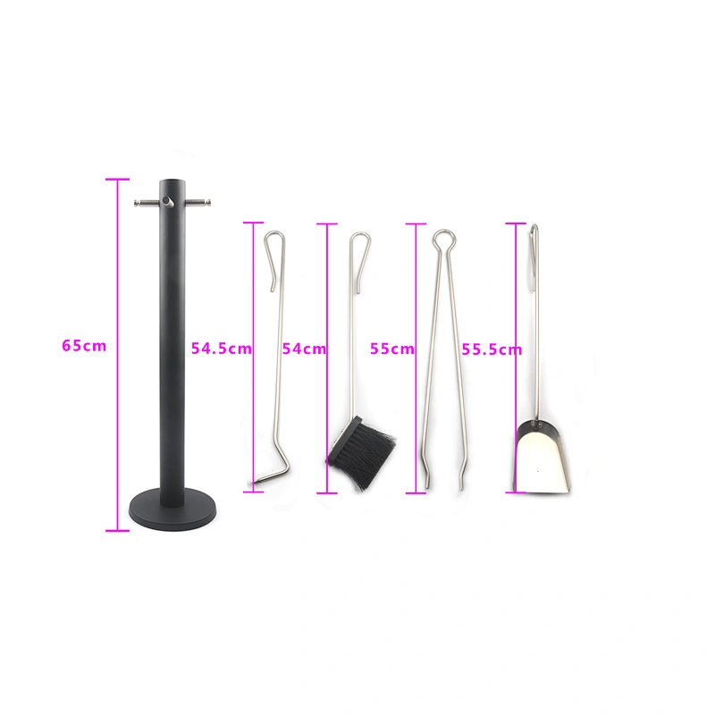 Black coating iron Traditional fireplace accessories 5pcs  fireplace sets