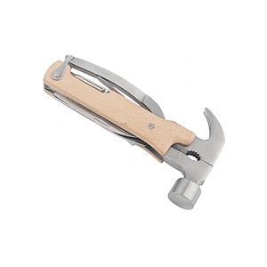 Multifunctional stainless steel outdoor mini hammer multi tool with wood handle