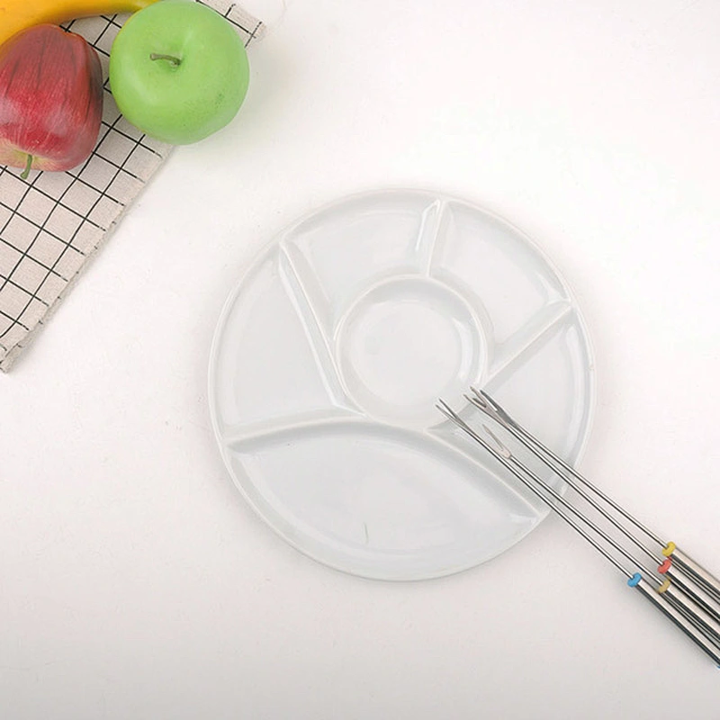 White round Shape Ceramic Food Serving Plate For Restaurant