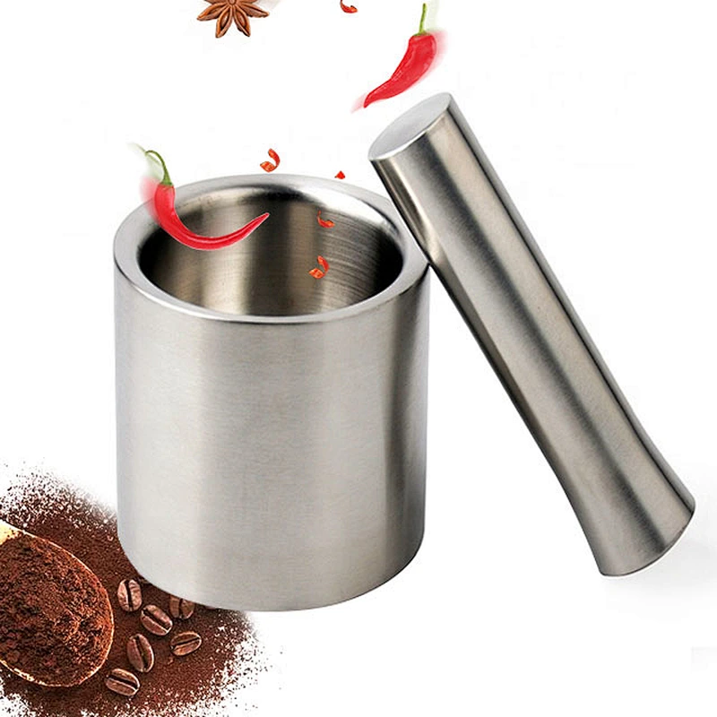 Kitchen grinder stainless steel mortar and pestle set for sale