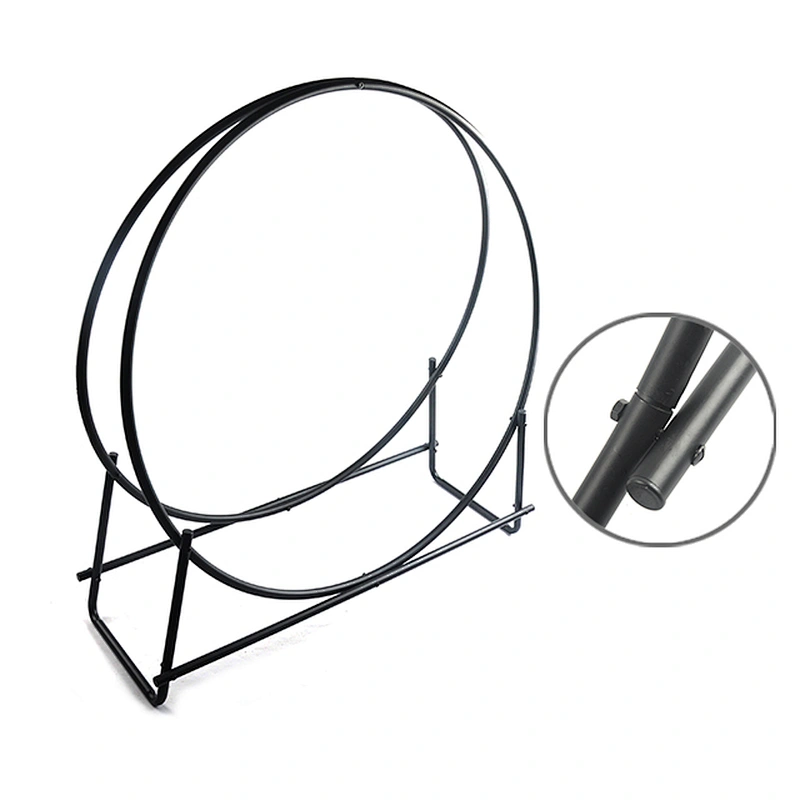 Firewood rack Firewood Log Rack Hoop Tubular Steel Wood Storage Holder for Indoor & Outdoor 40Inch
