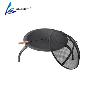 outdoor garden  metal  black foldable  fire pit
