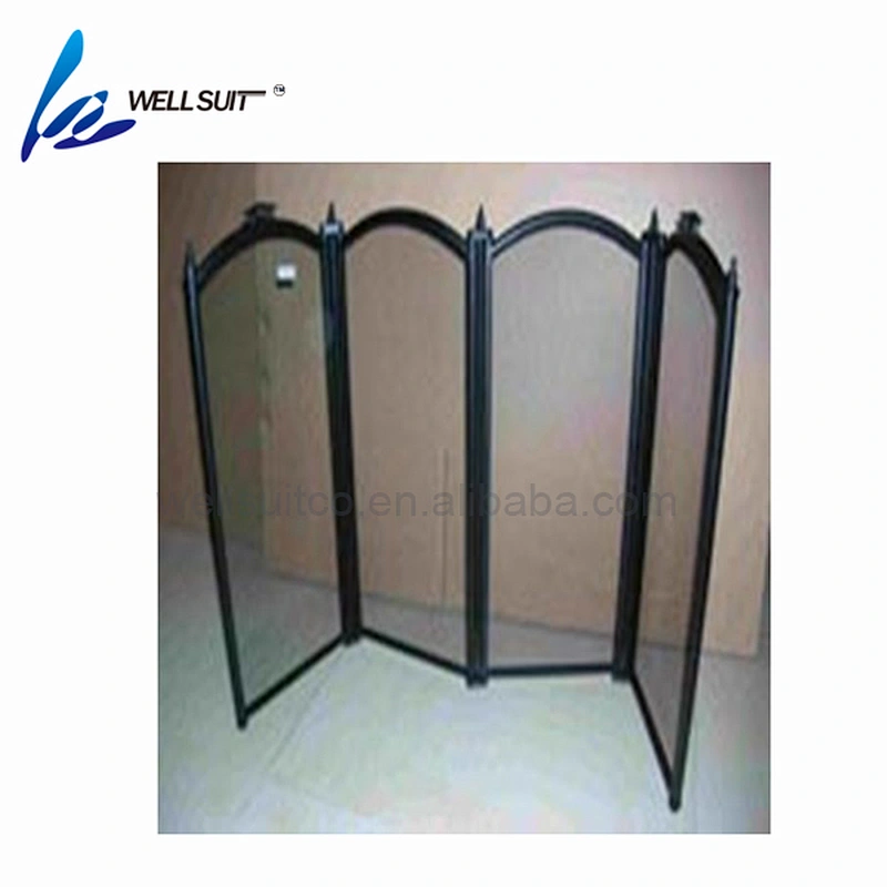 Hot sale Folding screen painted fireplace screen fire screen With Black Powder Coating