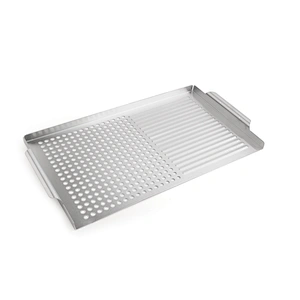 Best seller Stainless steel No-stick Grill Basket,BBQ Pan,Vegetable Grill Basket pan