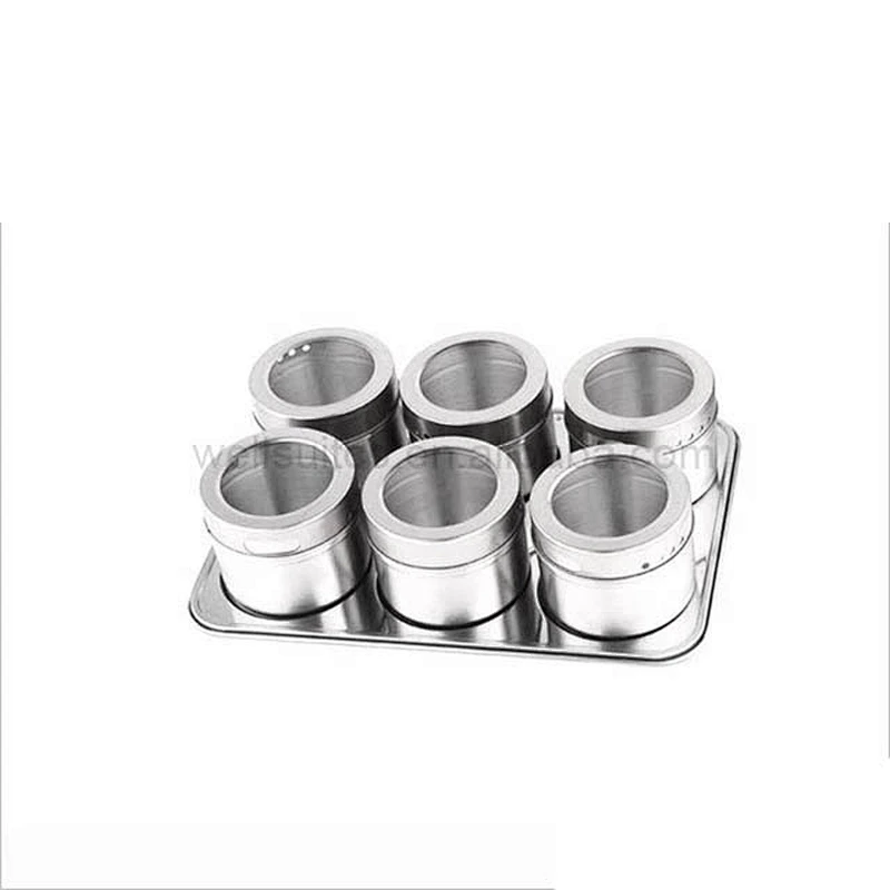 Magnetic Spice Containers Spice Tins with Clear Lid Multi-purpose Storage Tins For Refrigerator Home&Kitchen