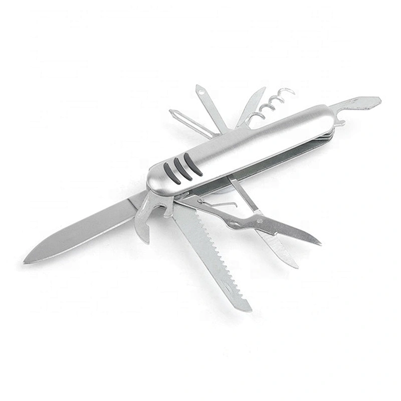 Mini Style 10 In 1 Multi Purpose  Stainless Steel Blade Folding Pocket Survival Knife Tools
