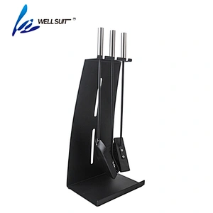 3 pieces  Fireplace Tools with holder whisk spatula clamp