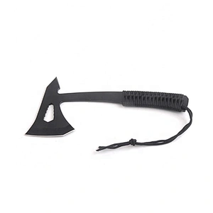 Black Coating Multi Function Stainless Steel Survival Axe Hatchet with Paracord Handle