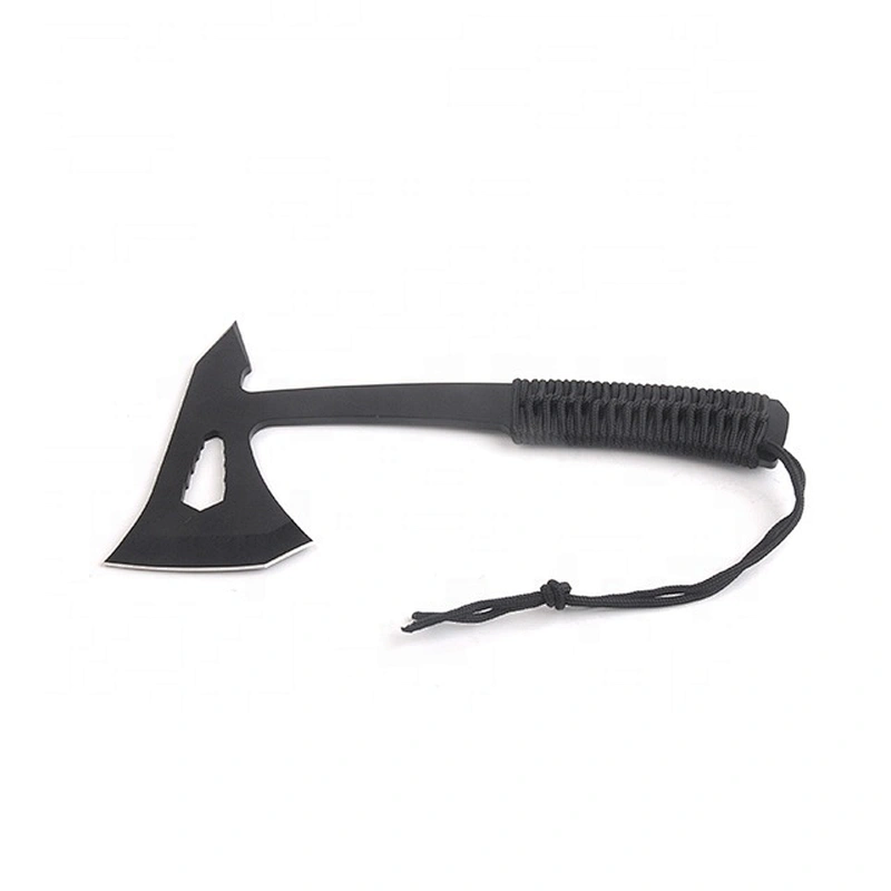 Black Coating Multi Function Stainless Steel Survival Axe Hatchet with Paracord Handle