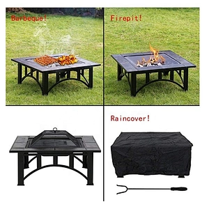 metal iron cast outdoor dome square BBQ  fire pit with 4 legs