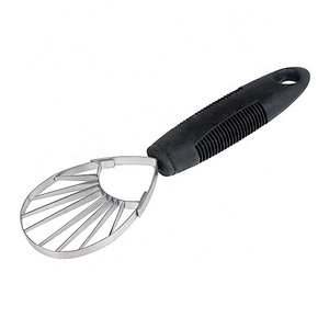 Stainless steel avocado slicer tool fruit carving tool with good grip handle