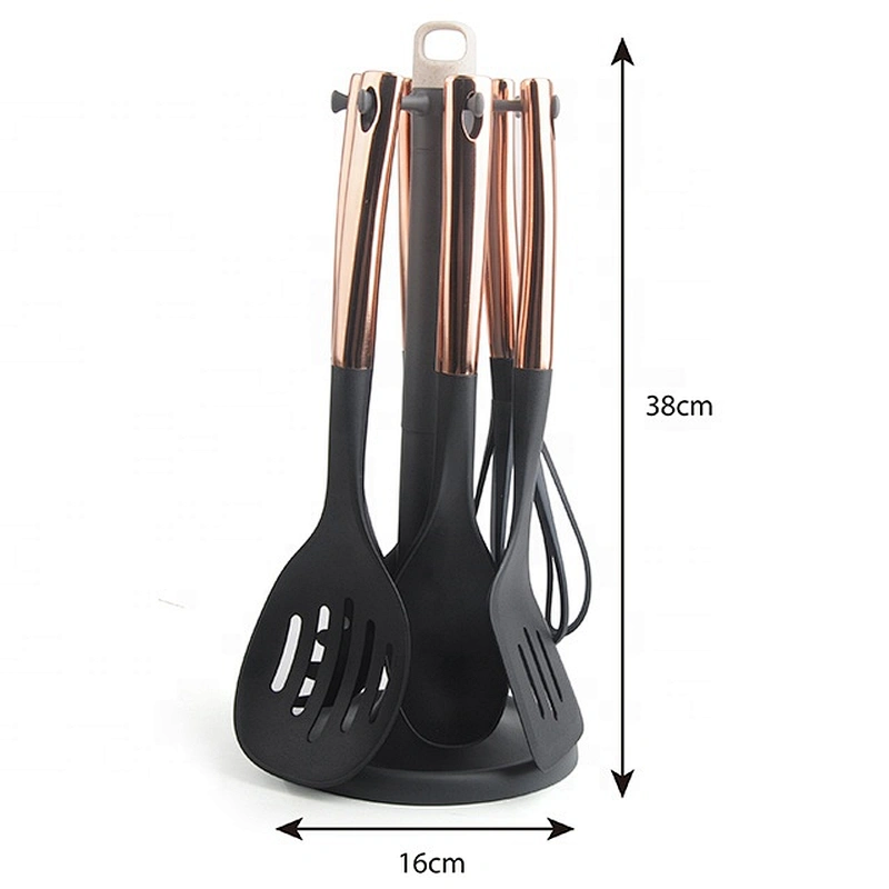 6 Pcs In 1 Set Silicone Kitchen Accessories Cooking Tools Kitchenware Cookware sets with stainless steel Handles