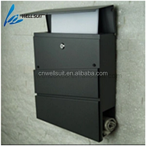 Locking Mailbox Modern Galvanized Steel Mailbox Lockable Post Mailbox Letterbox gray