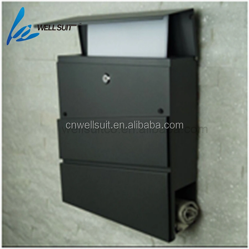Locking Mailbox Modern Galvanized Steel Mailbox Lockable Post Mailbox Letterbox gray